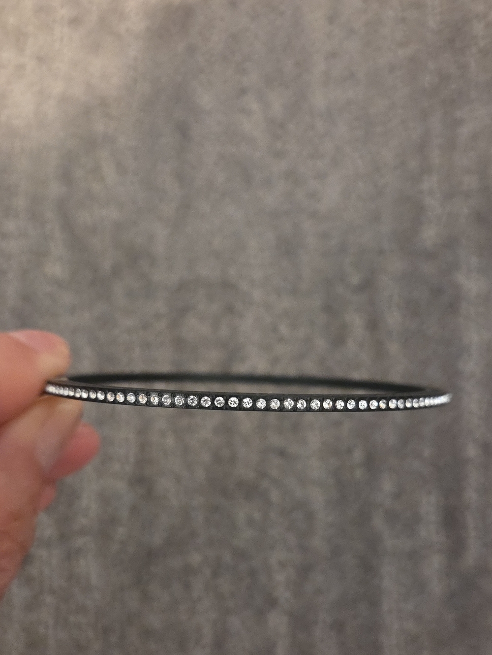 Brighton Black Bangle with Clear Crystal Row